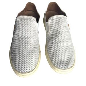 Womens Olukai Pehuea Tapa-Tapa Slip On Beach Boat Shoe White Sz 7
